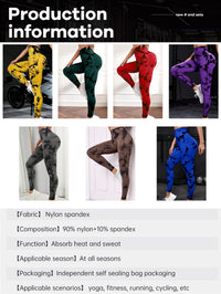Woma Yoga Trendy Tie Dye Yoga Tights Seamless High Stretch Tummy Control Gym Leggings Seamless Tie Dye Leggings 2023 New