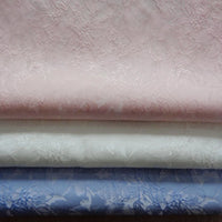 Spring Summer Thread Pattern Jacquard Fashion Dress Fabrics for Sewing Cloth White Pink Satin Flower Furniture Upholstery Fabric