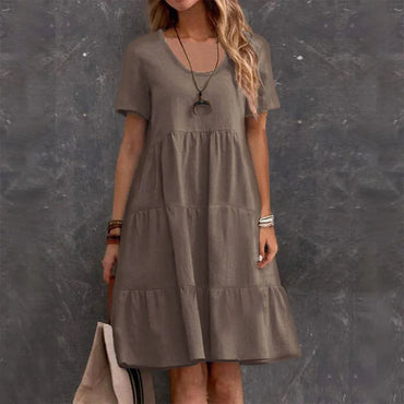 Summer New Women's Casual Dresses  Women Elegant Vestidos Midi  Kadın Elbisesi Yazlık Платье Летнее Женское Robe