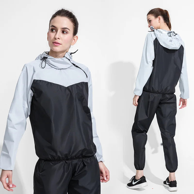 Sports Sweat Sauna Suit for Men and Women, Sweat Trousers, Running, Weight Loss, Fitness Clothing, Drop Body Suit, Jacket, Tops