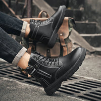 Men's British casual boots four seasons new soft-sole non-slip high-top boots fashion youth outdoor comfort sports tooling boots