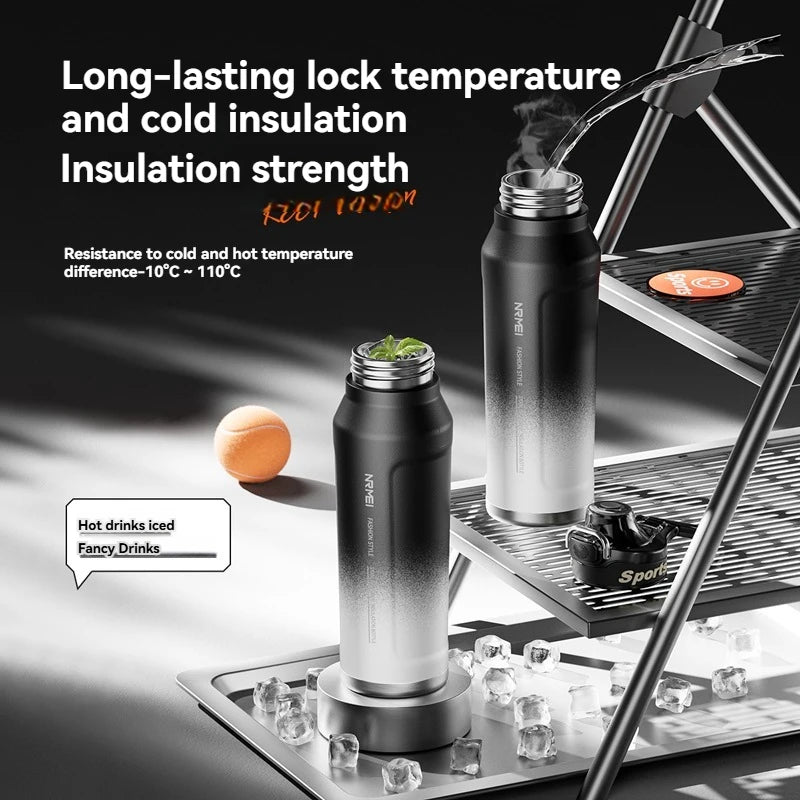 1L Insulated Water Bottle Stainless Steel Cold Hot Insulated Cup Vacuum Thermos Bottle Double Wall Flasks