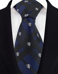 Luxury Men's Necktie 8cm Navy Blue Color Tie Jacquard Neck Ties for Man Business Wedding Party Gift