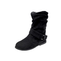 Botines Fashion Women Boot Suede and Calf Fashion Boot Fall Low Heel Foot Cover British Wind Platform Boot Large Size Women Shoe