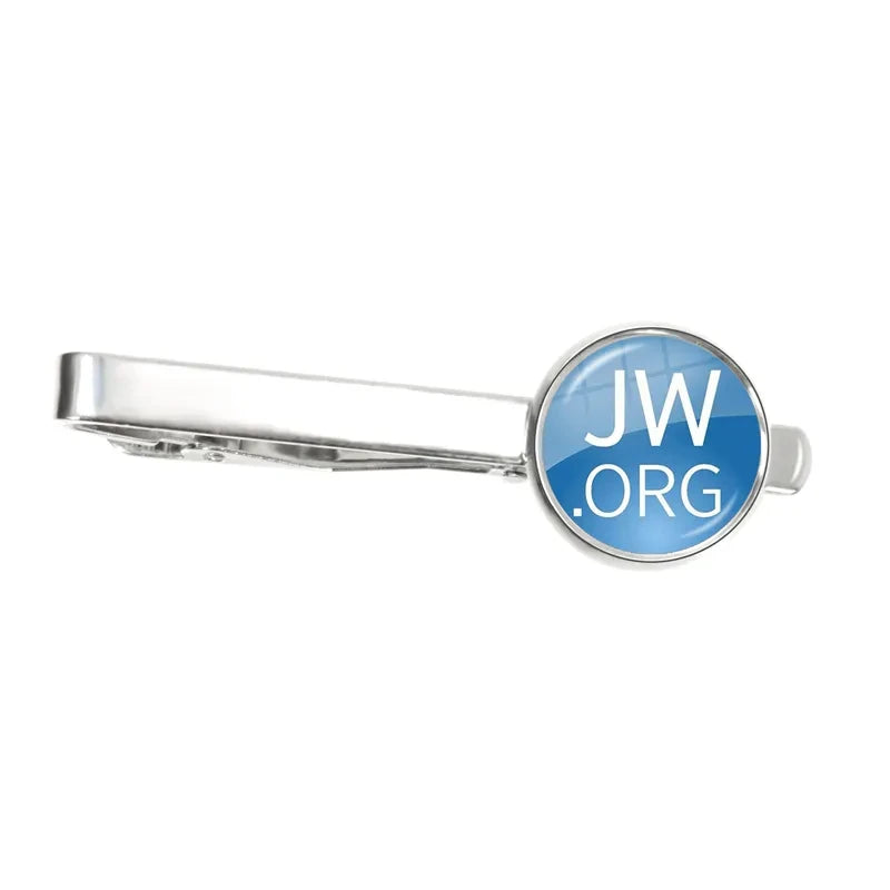 Hot Selling Personalized Steam Punk Jehovah's Witness Tie Clip JW.ORG Clip Glass Dome Handmade Jewelry