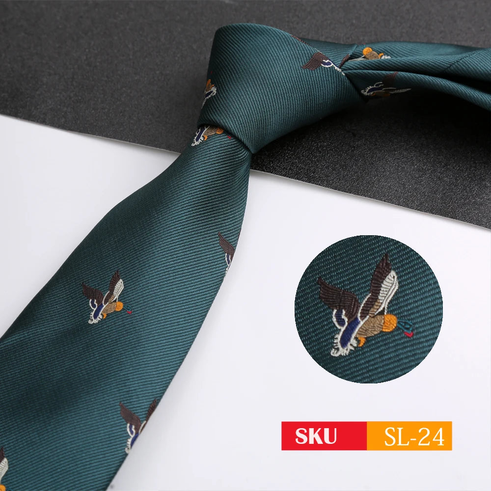 Luxury 8CM Mens Necktie Dark Green Color Dot Plaid Stripes Ties For Man Groom Jacquard Woven Neck Tie For Business Party