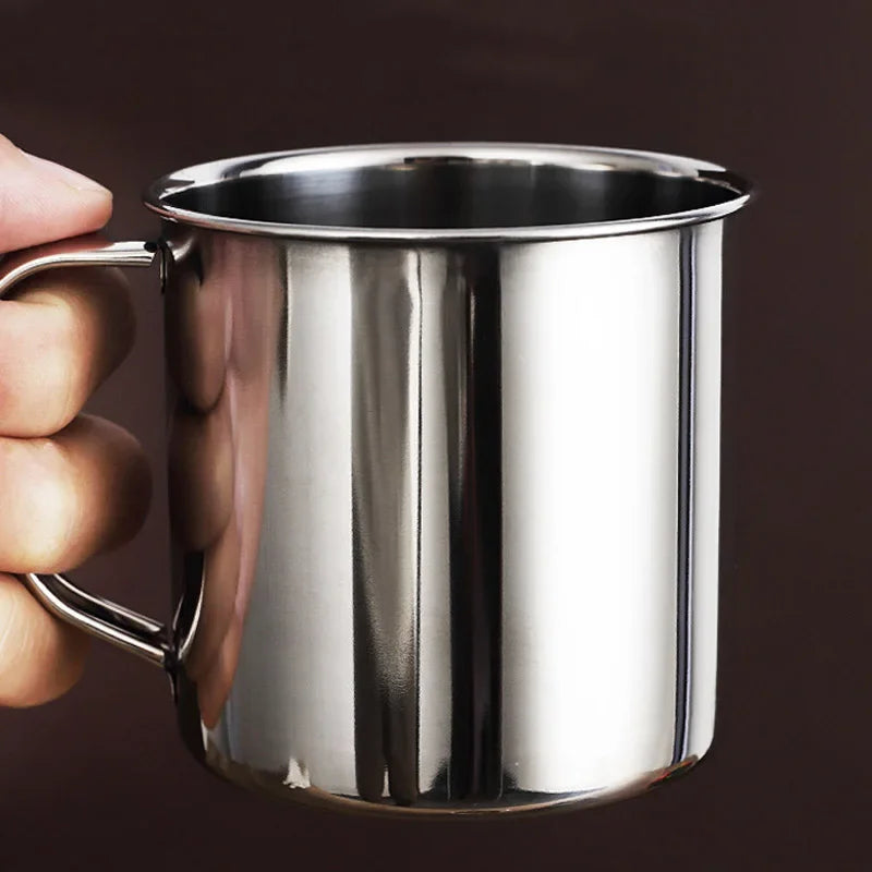 Stainless Steel Cup Portable Coffee Cup Camping Travel Mug Metal Coffee Mug Water Drinking Cup Milk Tea Cup Tumbler Water Mug