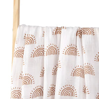 HappyFlute Baby Muslin Swaddle 100% Cotton Summer Soft Cute Print Baby Blanket 120*110CM