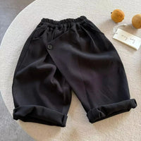 6635 Children's Pants Autumn 2025 Korean New Solid Color Boy's Pants Labeling Baby Girl's Casual Pants Trousers