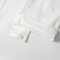 Mens White Jeans Pants Slim Fit Streetwear Distressed Black Denim Overalls Retro Y2k Solid Color Straight-leg Jeans Men Ripped