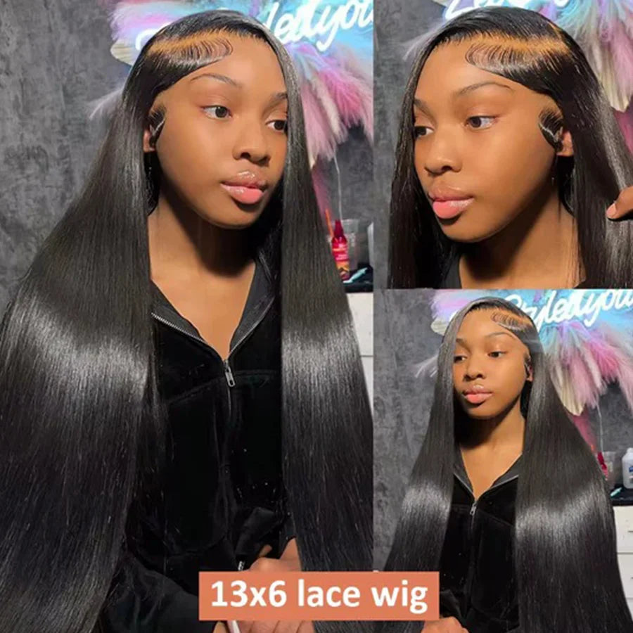 260% High Density Straight HD Transparent Human Hair Wigs 13x6 13x4 Lace Front Wig Brazilian 40 46Inch Lace Front Human Hair Wig