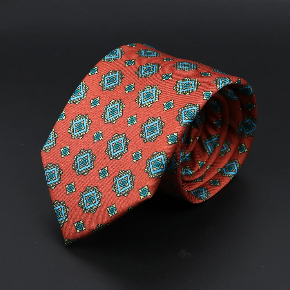 Fashion Men's 7.5cm Silk Tie Super Soft Bohemian Style Dot Chic Novelty Red Blue Necktie Suit Shirt Luxury Banquet Accessories