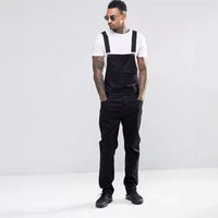 Mens Jeans 2024 Overalls Men Pockets Casual Loose Long Denim Pants Slim Splice Straight Rompers Autumn Plus Size Long Jeans Men