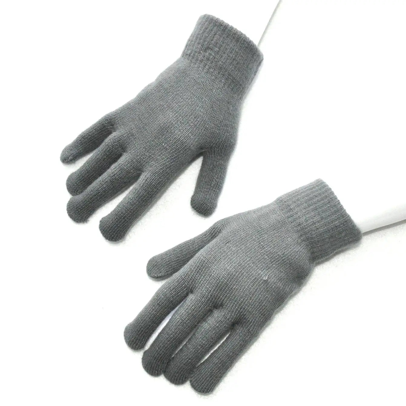 Winter Knitted Plush Gloves Women Men Autumn Thickened Solid Color Full Finger Mittens Hand Warmer Gloves Couple Cycling Gloves