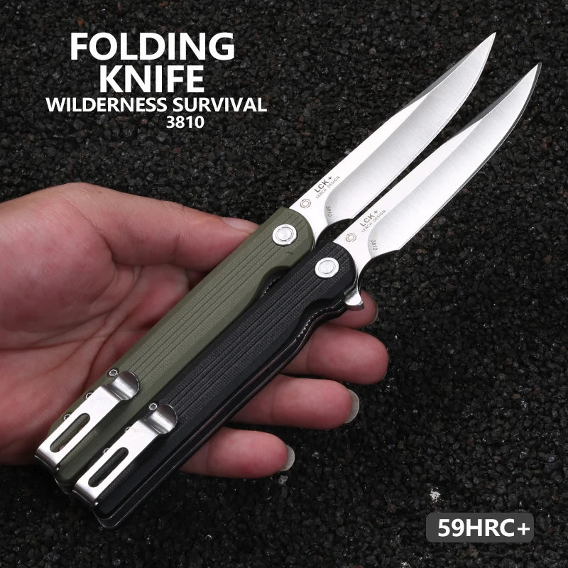 Multi-functional folding knife, high hardness sharp blade material with clamp design, outdoor camping portable folding knife, ho