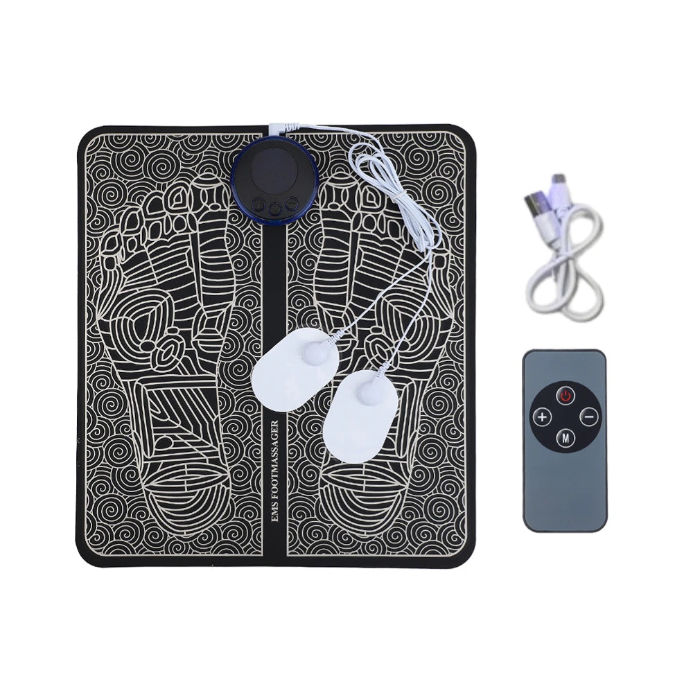EMS Foot Massager Pad Relief Pain Relax Feet Acupoints Massage Electric Muscle Stimulation Improve Blood Circulation Relax Feet