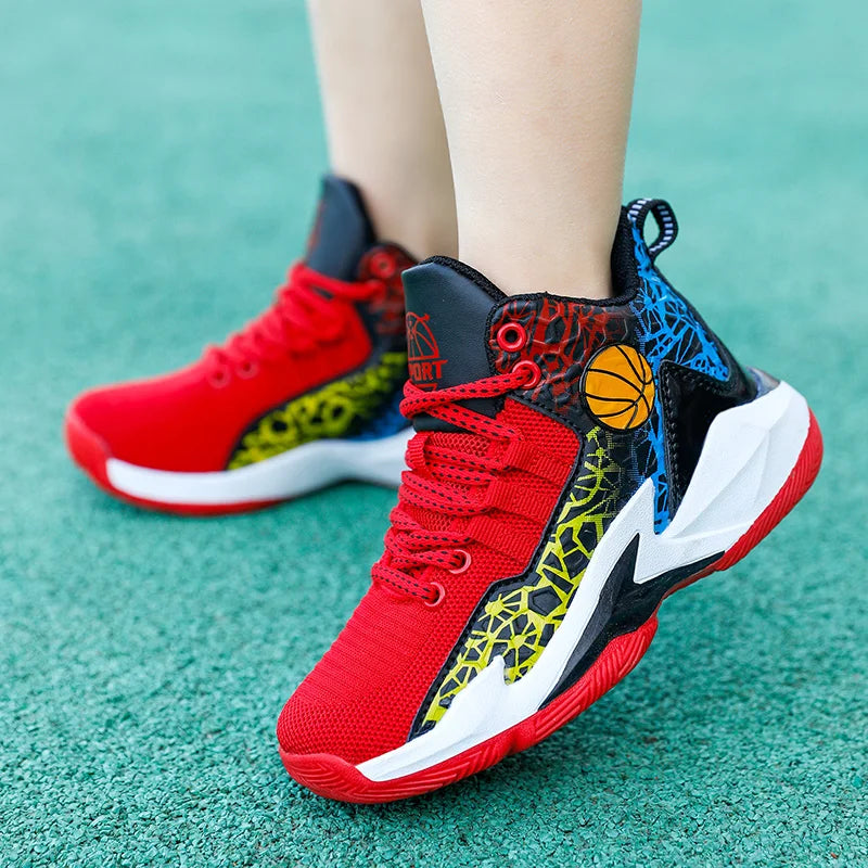 Basketball Shoes Men Field Training Non-slip High-top Luxyry Design Mesh Breathable Sneakers Pro Original Kids Basketball Boots