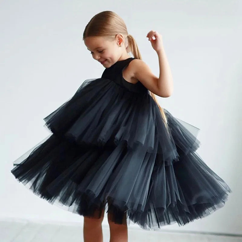 Children Luxury Party Formal Dress For Wedding Birthday Kids Christmas Ceremonies Dresses For Girls Lace Tutu Flower Girls Dress