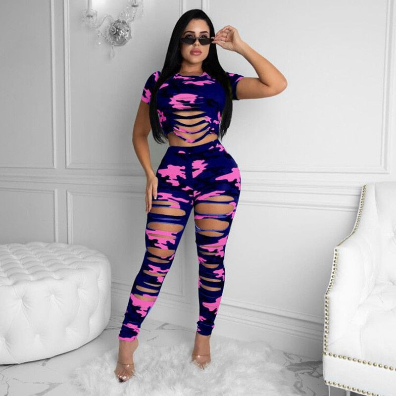 Crop Top 2 Piece Set Women Party Club Sexy Two Piece Outfits Long Pants Summer Sets for Women Joggers Suit Sets Tracksuit 2022