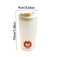 WORTHBUY Cute Bear Plastic Water Cup Large Capacity Water Bottle Travel Leak-proof Tumbler With Lid Portable Milk Coffee Cups