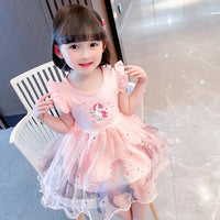 Girls Clothes 2023 New Summer Princess Dresses Flying Sleeve Kids Dress Unicorn Party Baby Dresses for Children Clothing 3-8Y