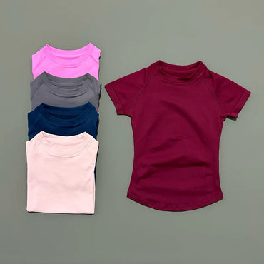 HISTELLO Sport Short Sleeve Top Seamless Yoga Leotard Clothing Women Running Sports T Shirt Workout Shirts Fitness Sports Vest