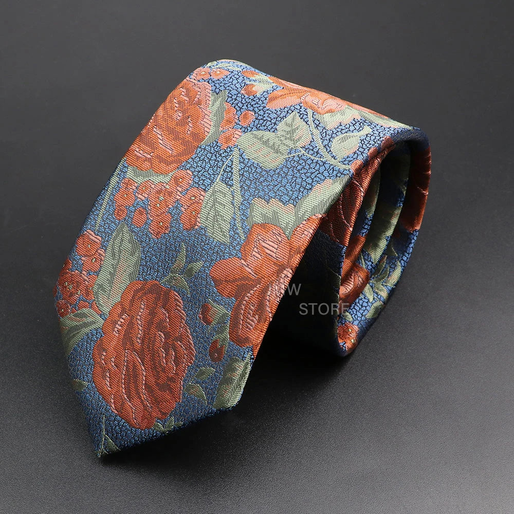 New Design Wedding Men Tie Green Wine Red Paisley Flower Animal Neckties Men Business Dropshipping Groom Collar Accessories Gift