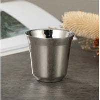 Double Wall Insulated Stainless Steel Espresso Cup Capsule Coffee Mug Metal Drinking Demitasse Cup For Home Indoor or Outdoor