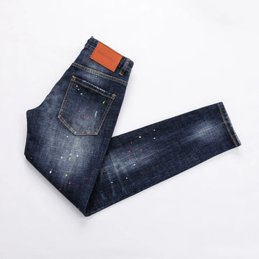 2024Good  HOT NEW D Men Jeans Denim Pants Hole Slim Pencil Trousers  design Classics Fashionable d jeans for men