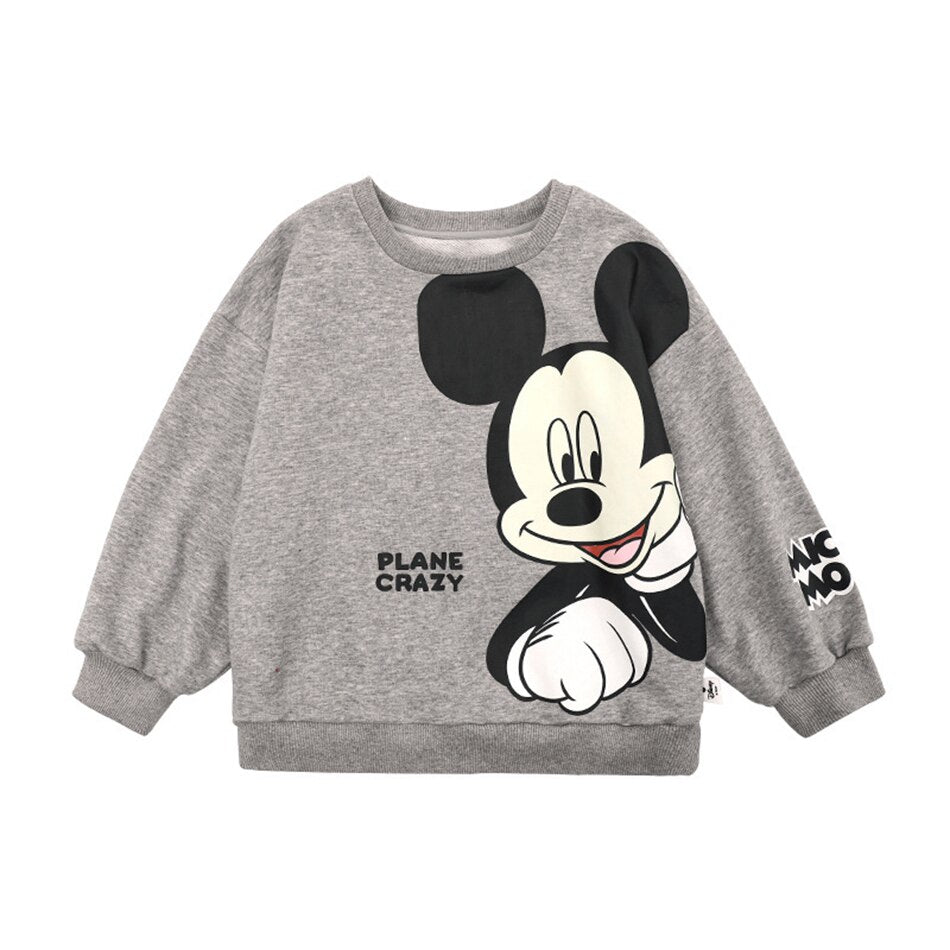 Disney Children's Sweatshirt Mickey Mouse Clothing Baby Boys Girls Long Sleeve Pullover Toddler Sweater Autumn Hoodie Clothes