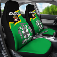 Jamaica Car Seat Covers Jamaican Lion With Coat Of Arms Amazing Pack of 2 Universal Front Seat Protective Cover