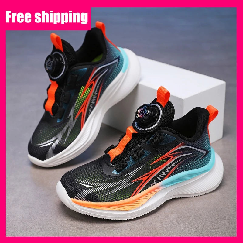 Childrens Sports Shoes Summer Mesh Casual Breathable Anti Slip Student Running Shoes Outdoor Training Elastic Fitness Shoes Kids