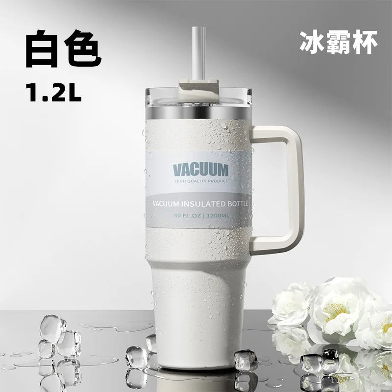 40oz car cup, 304 stainless steel straw insulated cup, ice cream cup, car water cup