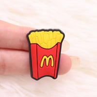 Single Sale 1pcs Pizza Chips Drink Cookies Shoe Charms Accessories Decorations PVC Croc jibz Buckle for Kids Party Xmas Gifts