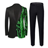 Red Sequin Blazer & Pants Set , Men's Shiny Party Outfit Suits for Weddings, Concerts & Festive Celebrations