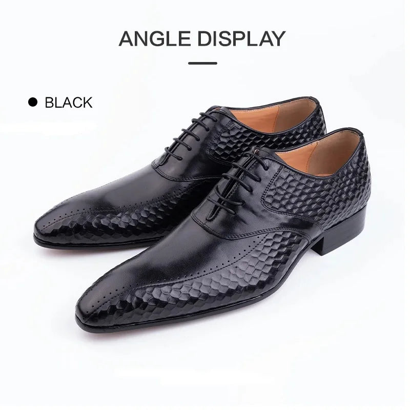Factory Wholesale Men Leather Shoes Luxury Dress Office Wedding Party Suits Matching Footwear Handmade Fashion Business Man shoe