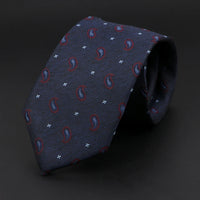 New Style Fashion Jacquard Paisley Striped Necktie For Men 7cm Dark Blue Black Formal Business Party Skinny Slim Cravat Tie Gift