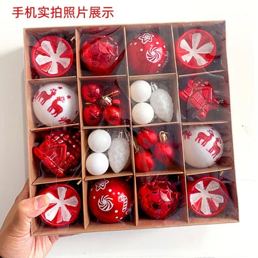 Christmas decoration 6cm electroplated plastic ball special-shaped painted Christmas ball gift Christmas tree pendant