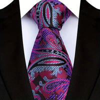 Luxury 8CM Mens Necktie Floral Paisley Classic Ties For Man Groom Jacquard Woven Neck Tie Business Wedding Party