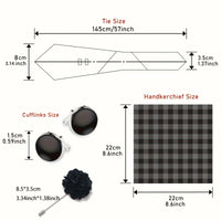 Brand Fashion Luxurious Green Floral Necktie Pocket Square Cufflinks Brooch Set Man Suit Accessories Birthday Present