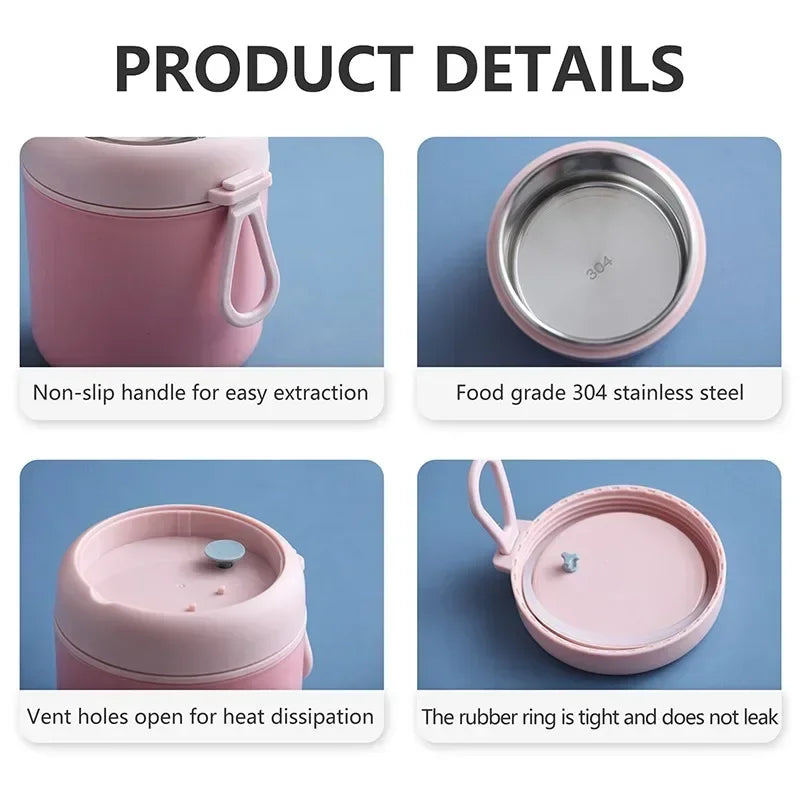 Insulated Lunch Box, Food Container, Stainless Steel Vacuum Cup, Soup Cup, Insulated Bento, Food Thermos With Spoon