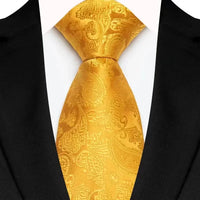 8cm Width Yellow Color Neck Ties For Men Paisley Dots Necktie Handmade Business Formal Tie Suit Accessories Tuxedo Cravat