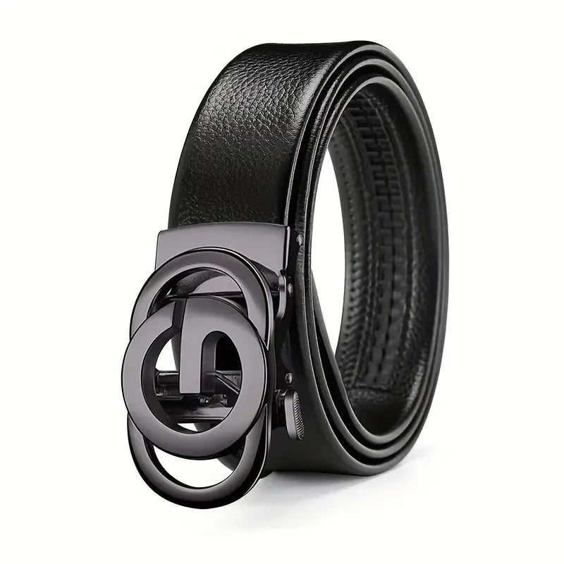 Men belt PU Leather Belt Metal Alloy Automatic Buckle Brand Luxury Design Waist Belts for Men Strap Male