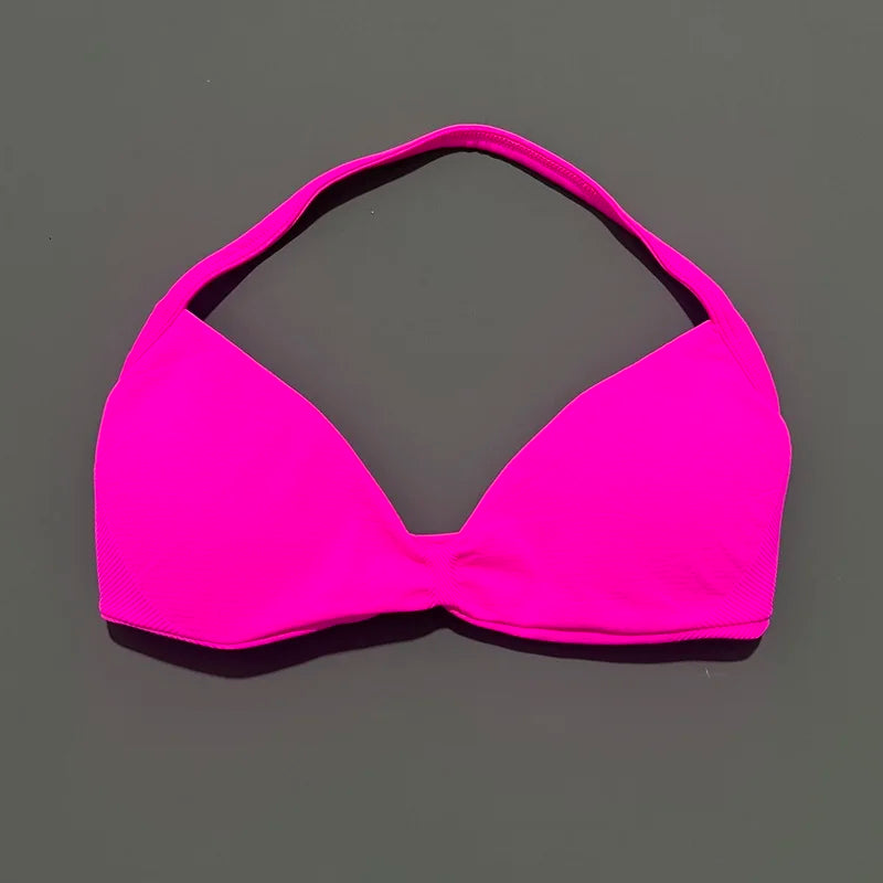 HISTELLO Sports Bra Seamless Halter Thin Strap High Support Scrunch Women Removable Pads Gym Fitness Workout Yoga Clothes