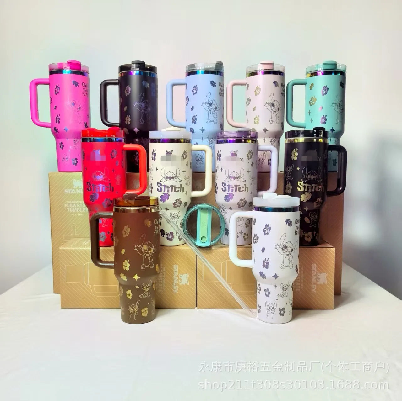 Stitch 40OZ stainless steel insulated cup 304 stainless steel insulated vacuum insulated car cup outdoor sports large capacity