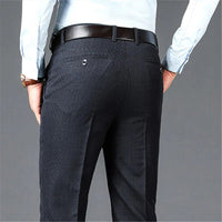 New Business Casual Suit Pants Men Solid High Waist Straight Office Formal Trousers Mens Classic Style Suit Long Pants Plus Size