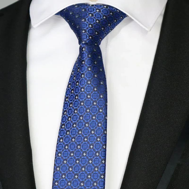 New Slim Narrow Skinny 6CM Mens Necktie Neck Ties For Man Plaids Polka Dot Striped Jacquard Cravat Business Party Corbatas