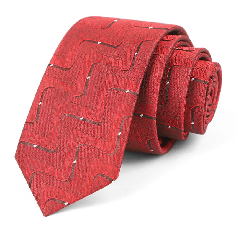 Luxury Skinny 6CM Mens Necktie Ties For Man Striped Plaid Floral Solid Jacquard Ascot Business Party Neck Tie Accssories