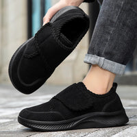 Wide Footed Shoes Winter Suede Casual Shoes Men Anti Slip Sole Loafers Women Minimalist Style Snow Comfortable Thick Soled Shoes