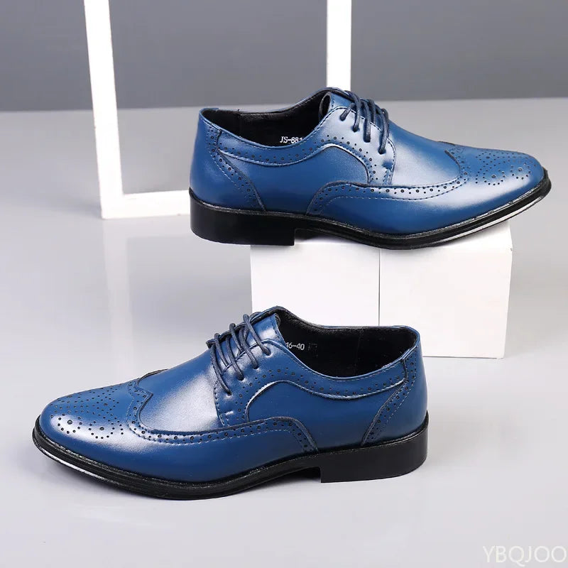 Genuine Leather Dress Shoes Men Summer Hollow Out Plus Size Luxury Cowhide Man Business Shoes Wedding Footwear Casual Shoe Male